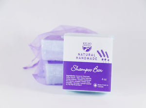 Kelso Lavender, Natural Handmade Lavender Shampoo Bar, Glycerin-Based, 4oz, With a Label